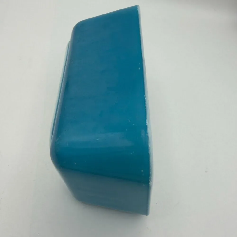 Vintage Pyrex 502 Refrigerator Dish ~ Turquoise Blue 1½ Qt Mid Century